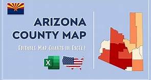 Arizona County Map in Excel - Counties List and Population Map