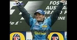 Giancarlo Fisichella vince a Melbourne la prima gara del Mondiale (SERVIZIO RAI, 2005)