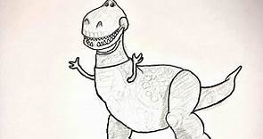 Dinosaurios: Cómo dibujar un dinosaurio fácil paso a paso. Rex de Toy Story