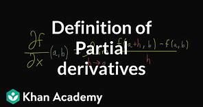 Formal definition of partial derivatives