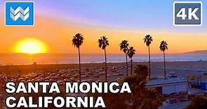 [4K] Sunset at Santa Monica Pier in Los Angeles, California - Walking Tour 🎧 Del Perro Beach GTA V