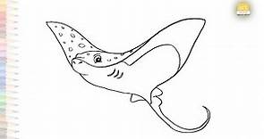Stingray drawing | Fish drawing tutorials | How to draw Stingray step by step | easy drawing videos