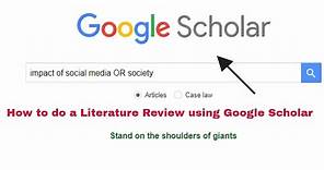 how to do a literature review using google scholar