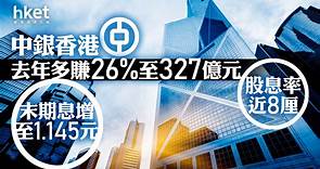 2388業績｜中銀香港升逾9%　去年多賺26%、末期息增至1.145元　管理層料港息仍將維持高位一段時間（第二版） - 香港經濟日報 - 即時新聞頻道 - 即市財經 - 股市