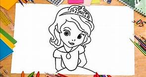Como se dibuja la princesa Sofia paso a paso / how to draw sofia the first easy ◄ ToysCookie ►