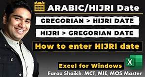 How to enter & convert Arabic/Hijri to Gregorian Date to In Excel