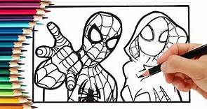 Spider Man Into The Spider Verse Gwen Coloring Page/ Spider- Man Coloring / Gwen Stacy Coloring Page