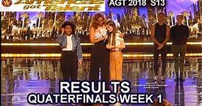 RESULTS QUARTERFINALS 1 Courtney Hadwin Amanda Mena America's Got Talent 2018 AGT
