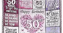 50th Birthday Gifts for Women, 50 Years Old Birthday Gifts, Unique 50th Birthday Decorations Gift, Best 50th Birthday Gift Ideas for Mom, Wife, Sister, Friend, Happy Birthday Throw Blanket 50" x 60"