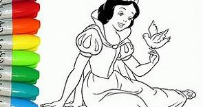 Dibujar y Pintar a Blanca Nieves de Disney paso a paso fácil