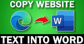 Use This Tip To Copy Website Text into Word Quickly