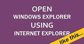 How to Open Windows Explorer from Internet Explorer