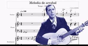 Melodía de arrabal - Tango - Guitar - Carlos Gardel (Sheets Score Tutorial)