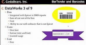 Bartender and Barcoding