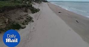 Incredible drone footage shows Normandy D-Day beaches 75 years on