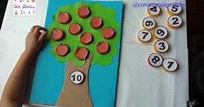 ACTIVIDAD MATEMÁTICA: COLOCAMOS LAS MANZANAS EN EL ÁRBOL, PARA NIÑOS DE 3 A 5 AÑOS.