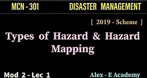 MCN 301 - Disaster Management | Mod 2 - Lec 1 | Hazard Types & Hazards Mapping | S5 kTU -2019 Scheme
