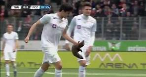 Pine Marten Bites Loris Benito During Football Match In Switzerland