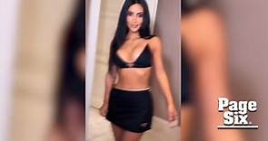 Kim Kardashian wears plunging Prada bikini top and matching miniskirt after Super Bowl 2024