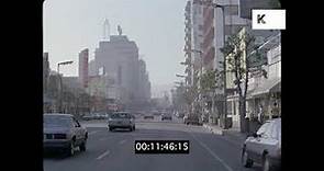 Driving on Hollywood Boulevard, 1990s, Los Angeles, HD