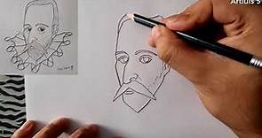 ¿Como dibujar a MIGUEL CERVANTES SAAVEDRA? | How to draw MIGUEL CERVANTES SAAVEDRA? |