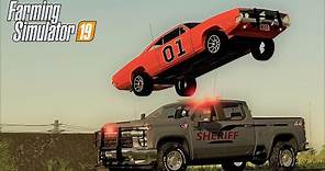 THE GENERAL LEE OUTRUNS ROSCO, BOSS HOGG & ENOS - DUKES OF HAZZARD FS19 (ROLEPLAY)