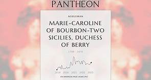 Marie-Caroline of Bourbon-Two Sicilies, Duchess of Berry Biography - Duchess of Berry; eldest daughter of Francis I