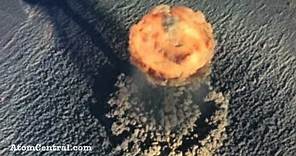Aerial view of an atomic bomb explosion