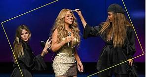 Heidi Klum y Tyra Banks se unen a Mariah Carey en el escenario en Las Vegas
