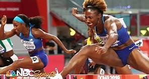 Nia Ali and Keni Harrison take gold and silver in huge 100m hurdle upset | NBC Sports