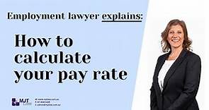 How to calculate pay rate (Australia)