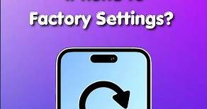 How To Reset iPhone to Factory Settings? #factoryreset