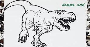 Como dibujar al tiranosaurio rex | how to draw tyrannosaurus rex
