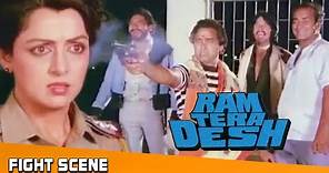 Hema Malini Fight Scene From Ram Tera Desh राम तेरा देश 1984,Hindi Drama Movie