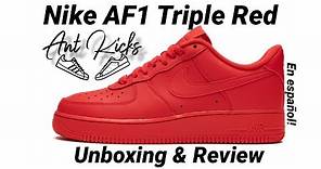 Nike Air Force One Triple Red Unboxing & Review en español