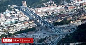 Así es el nuevo puente de Génova que sustituye al que se desplomó trágicamente hace dos años dejando 43 muertos - BBC News Mundo