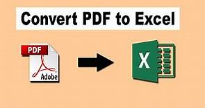 How to convert PDF to Excel in Adobe Acrobat Pro 2020