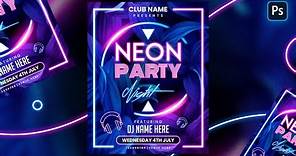 How to Create A Neon Party Night Poster in Photoshop | Photoshop Tutorial