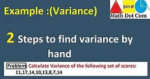 Mastering Variance Calculation: Step-by-Step Guide with Example (By Hand)| Statistics | Math Dot Com