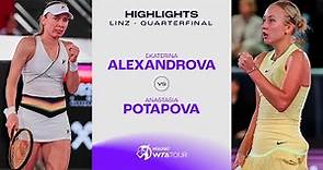 Anastasia Potapova vs. Ekaterina Alexandrova | 2024 Linz Quarterfinal | WTA Match Highlights