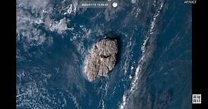 衛星映像：トンガ海底火山噴火 噴煙は高さ約20キロ