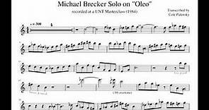 Michael Brecker - "Oleo" Solo Transcription (1984)