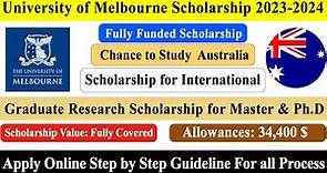 How to Apply For Melbourne University Graduate Research Scholarship Program 2023-2024 | Fully Funded