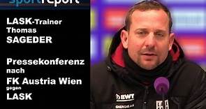 Thomas Sageder (Trainer LASK) - die Pressekonferenz nach dem Unentschieden bei Austria Wien