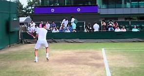 Robin Soderling Practicing (Great Angle) - Wimbledon 2010