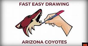 Easy Drawing | Arizona Coyotes logo / How to Draw NHL Team Logos