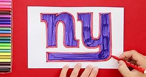 How to draw NY Giants Logo (NFL Team)