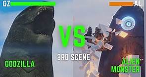 Godzilla Vs Alien monster scene 2