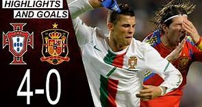 Portugal vs Spain 4-0 | Highlights & Goals | Classic Match 2010 | Cristiano Ronaldo vs Iniesta Xavi