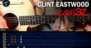 Como tocar Clint Eastwood GORILLAZ en Guitarra Acustica | SUPER FACIL Principiantes